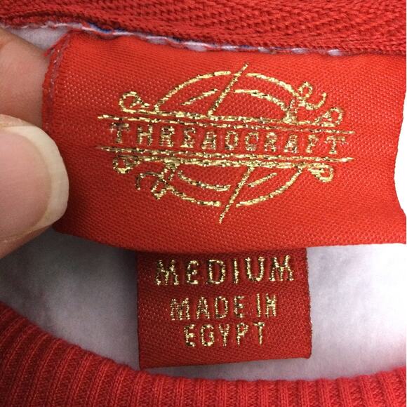 Threadcraft Crewneck Snowman Graphic Fleece Lined Christmas Sweatshirt M - Picture 6 of 11